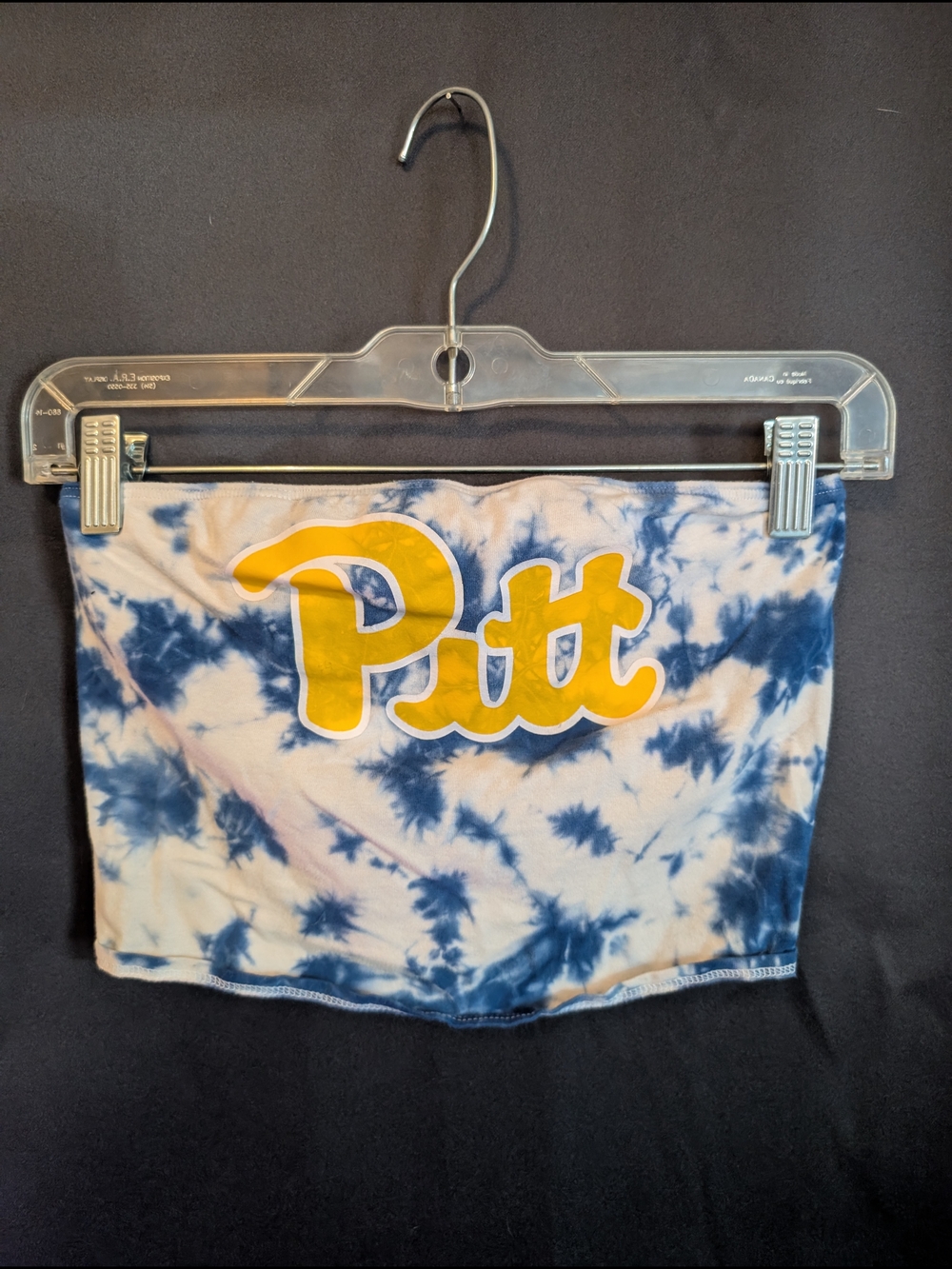 5th & Ocean Navy and Yellow Tie-Dye Tube Top with 'Pitt' Logo